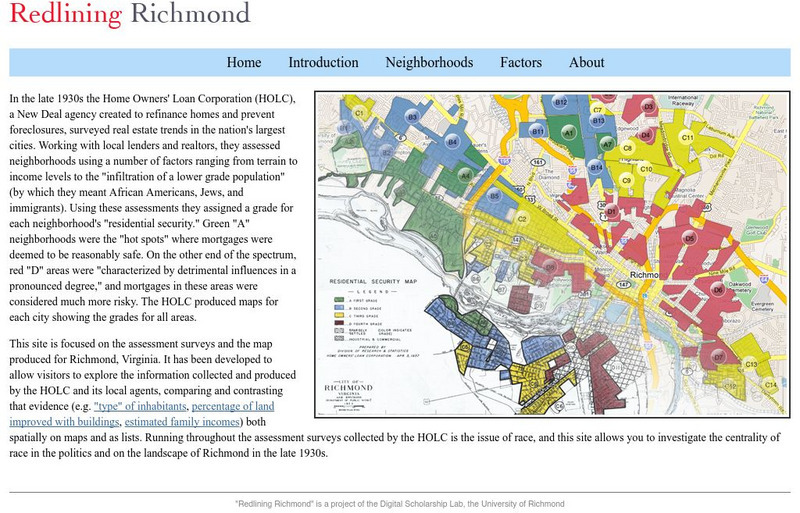 Digital Scholarship Lab: Redlining Richmond 1930s Website Digital Scholarship Lab: Redlining Richmond 1930s Website