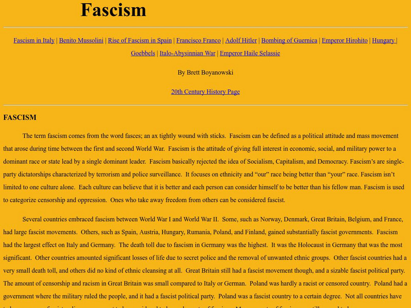 King's College: Fascism Handout