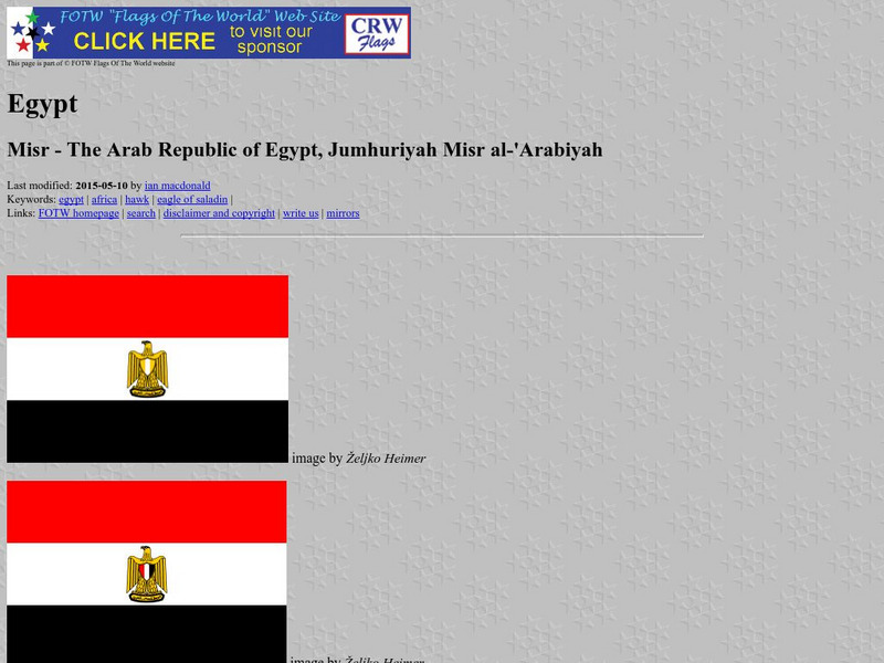 Flags of the World: Arab Republic of Egypt Handout Flags of the World: Arab Republic of Egypt Handout
