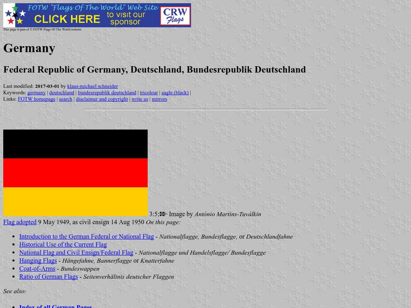 Flags of the World: Germany Handout Flags of the World: Germany Handout