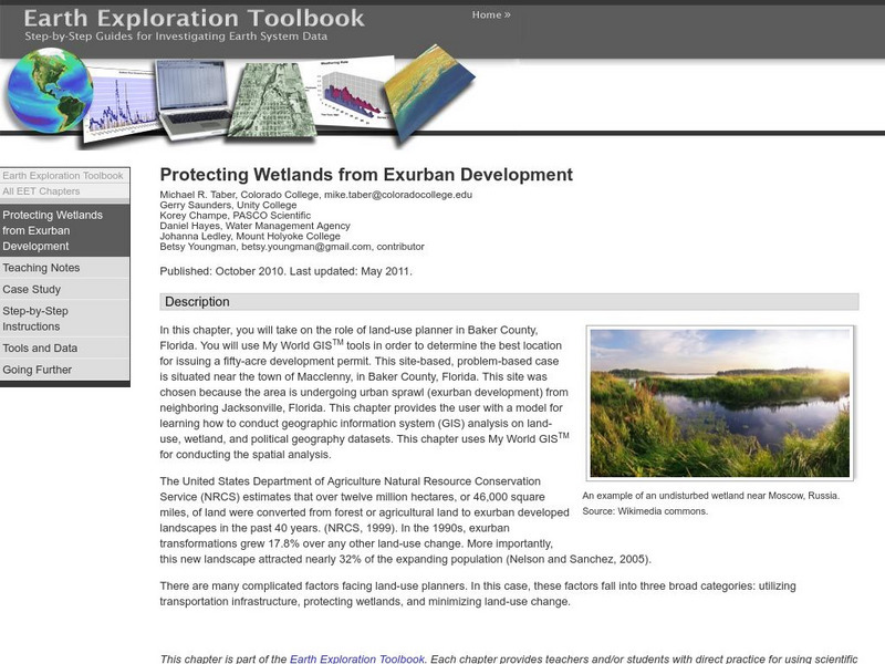 Serc: Protecting Wetlands From Exurban Development Lesson Plan Serc: Protecting Wetlands From Exurban Development Lesson Plan