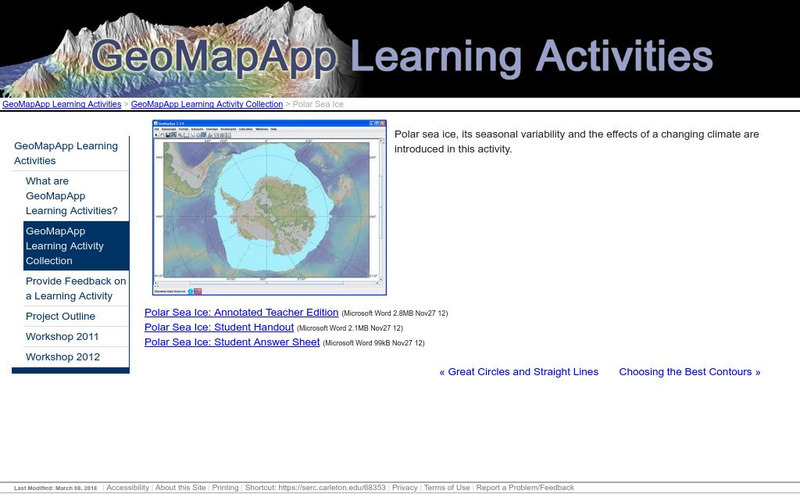 Serc: Polar Sea Ice Lesson Plan Serc: Polar Sea Ice Lesson Plan
