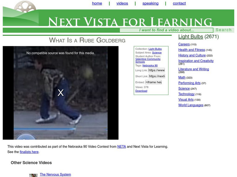 Next Vista for Learning: What Is a Rube Goldberg Instructional Video Next Vista for Learning: What Is a Rube Goldberg Instructional Video
