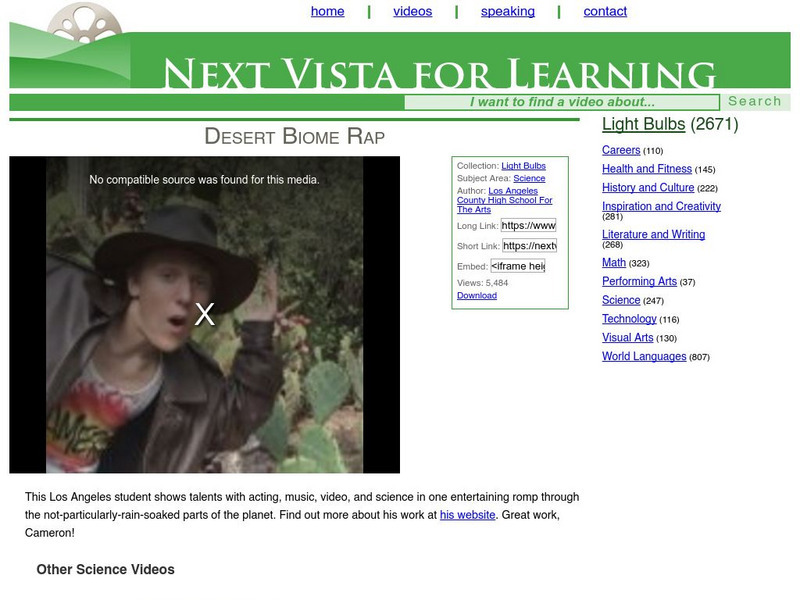 Next Vista for Learning: Desert Biome Rap Instructional Video Next Vista for Learning: Desert Biome Rap Instructional Video