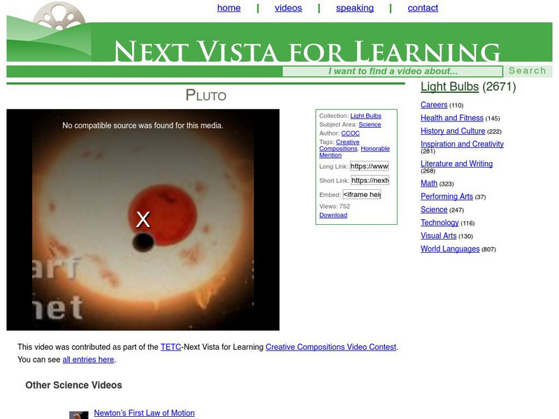 Next Vista for Learning: Pluto Instructional Video Next Vista for Learning: Pluto Instructional Video