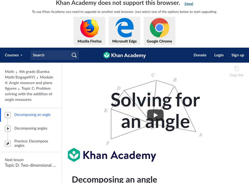 Khan Academy: Decomposing an Angle Instructional Video Khan Academy: Decomposing an Angle Instructional Video