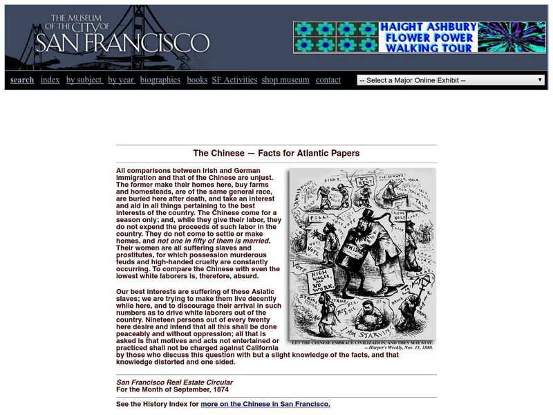 Virtual Museum of the City of San Francisco: Chinese Facts for Atlantic Papers Primary Virtual Museum of the City of San Francisco: Chinese Facts for Atlantic Papers Primary