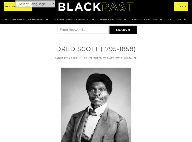 Black Past: Dred Scott Handout Black Past: Dred Scott Handout