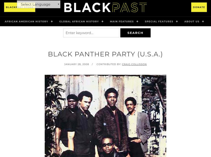 Black Past: Black Panther Party Handout Black Past: Black Panther Party Handout