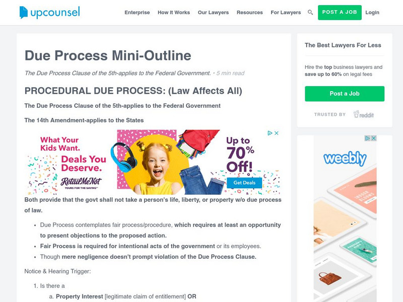 Lectric Law Library: Due Process Mini Outline Article Lectric Law Library: Due Process Mini Outline Article