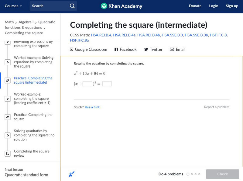 Khan Academy Completing The Square Intermediate Unit Plan For 9th Khan Academy Completing The Square Intermediate Unit Plan For 9th