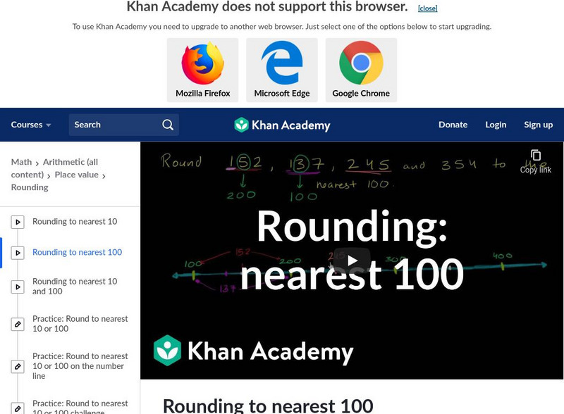 Khan Academy: Round to the Nearest 100 Instructional Video Khan Academy: Round to the Nearest 100 Instructional Video