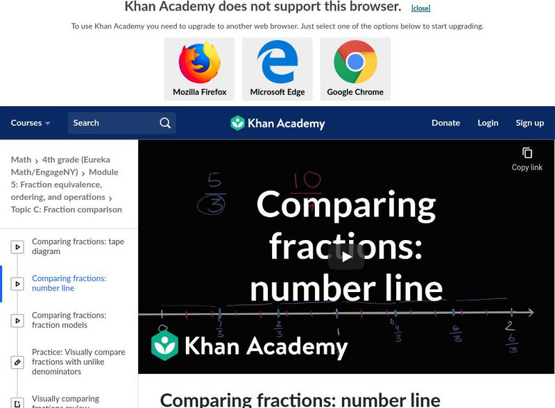 Khan Academy: Comparing Fractions: Number Line Instructional Video Khan Academy: Comparing Fractions: Number Line Instructional Video
