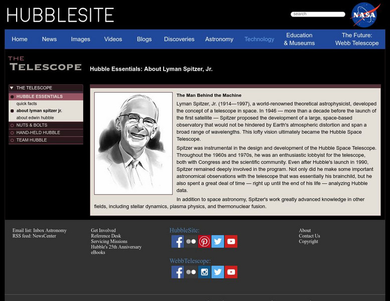 Hubble Site: Lyman Spitzer Jr. Website Hubble Site: Lyman Spitzer Jr. Website