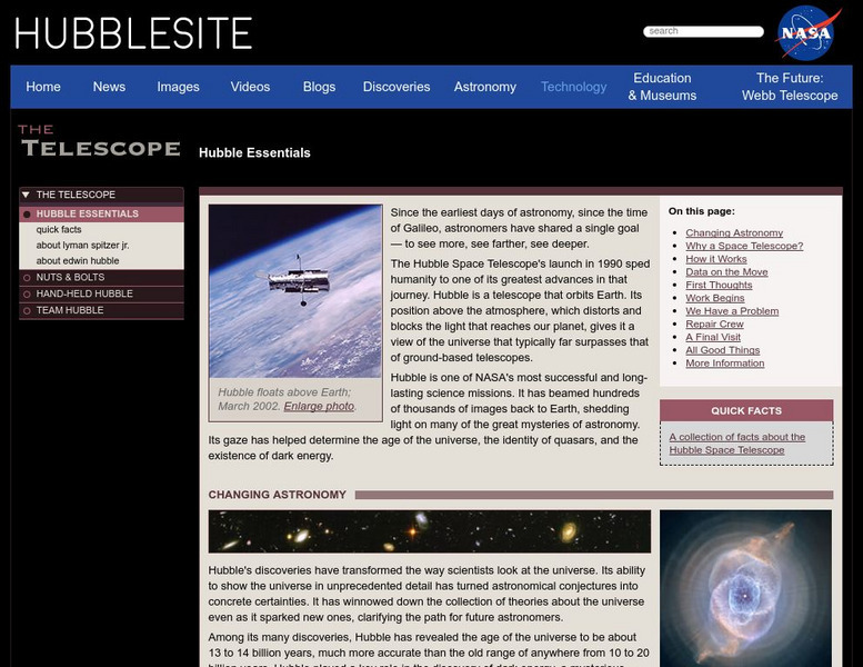 Hubble Site: Telescope History Website Hubble Site: Telescope History Website