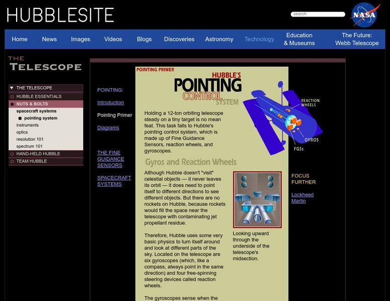 Amazing Space: Hubble Site Pointing Controls Website Amazing Space: Hubble Site Pointing Controls Website