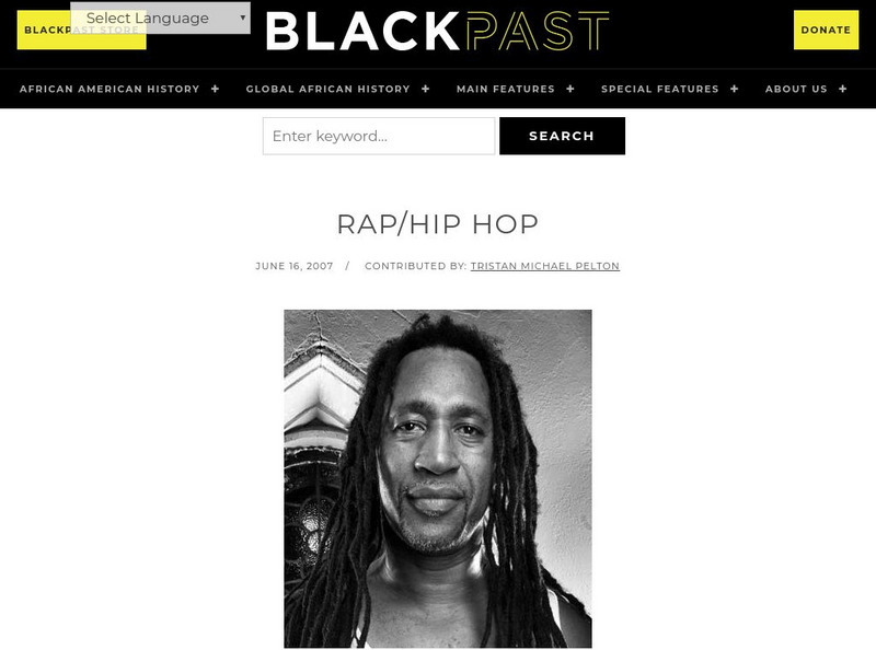 Black Past: Rap/hip Hop Handout Black Past: Rap/hip Hop Handout
