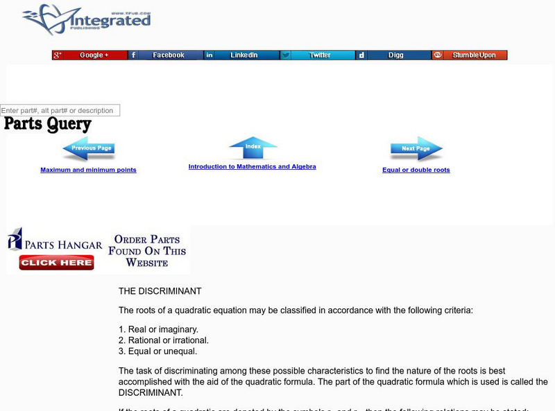 Integrated Publishing: The Discriminant Activity Integrated Publishing: The Discriminant Activity