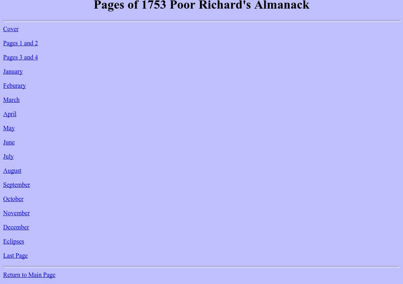 Poor Richard's Almanack, 1753 eBook