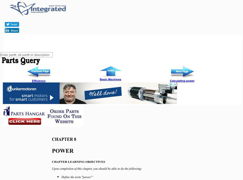 Integrated Publishing: Power and Horsepower Handout Integrated Publishing: Power and Horsepower Handout