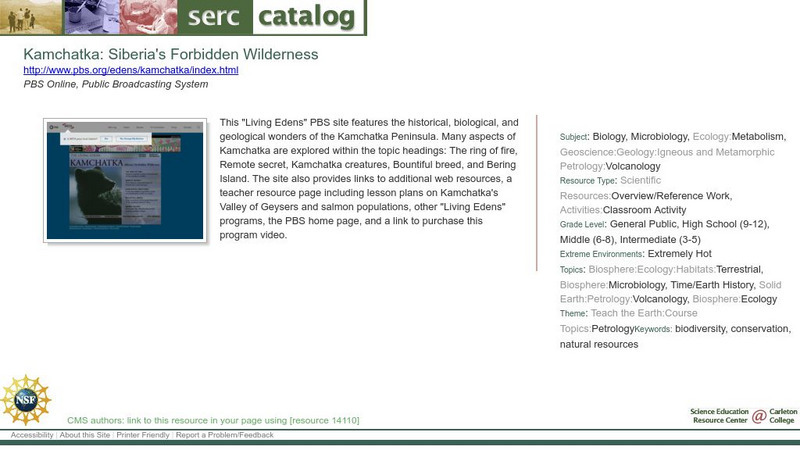 Serc: Kamchatka: Siberia's Forbidden Wilderness Lesson Plan