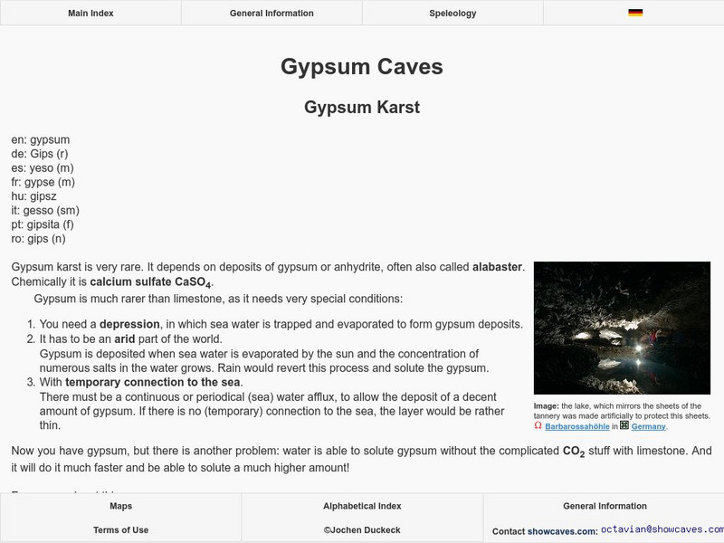 Speleology: Gypsum Caves Website Speleology: Gypsum Caves Website