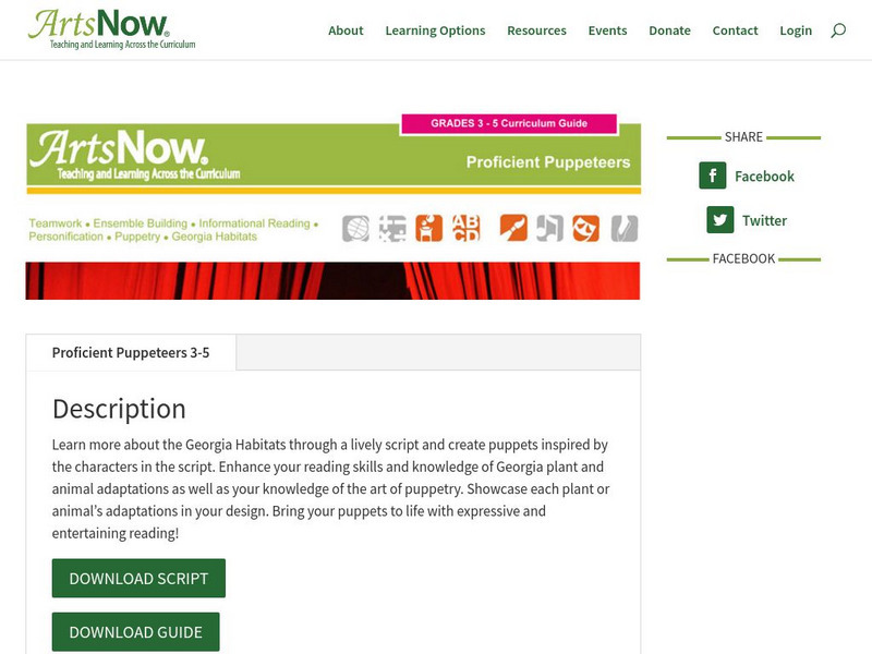 Arts Now Learning: Proficient Puppeteers Lesson Plan Arts Now Learning: Proficient Puppeteers Lesson Plan