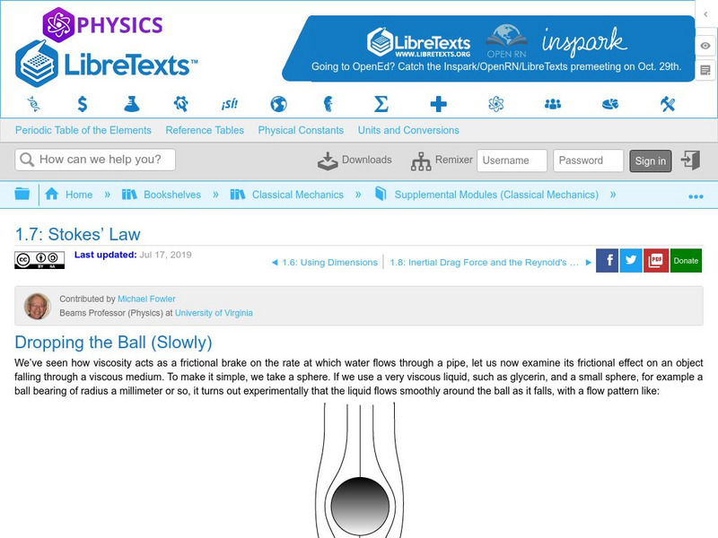 Libre Texts: Physics: Stokes' Law eBook
