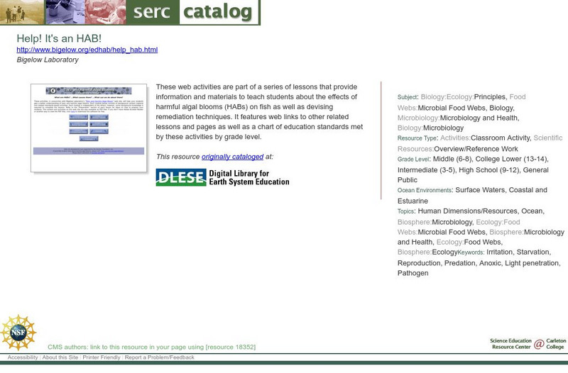 Serc: Help! It's an Hab! Lesson Plan