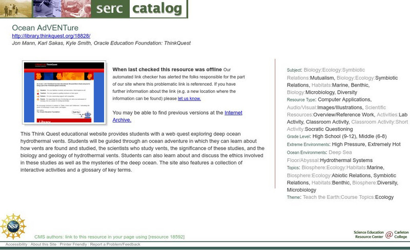 Serc: Ocean Ad Ven Ture Activity Serc: Ocean Ad Ven Ture Activity