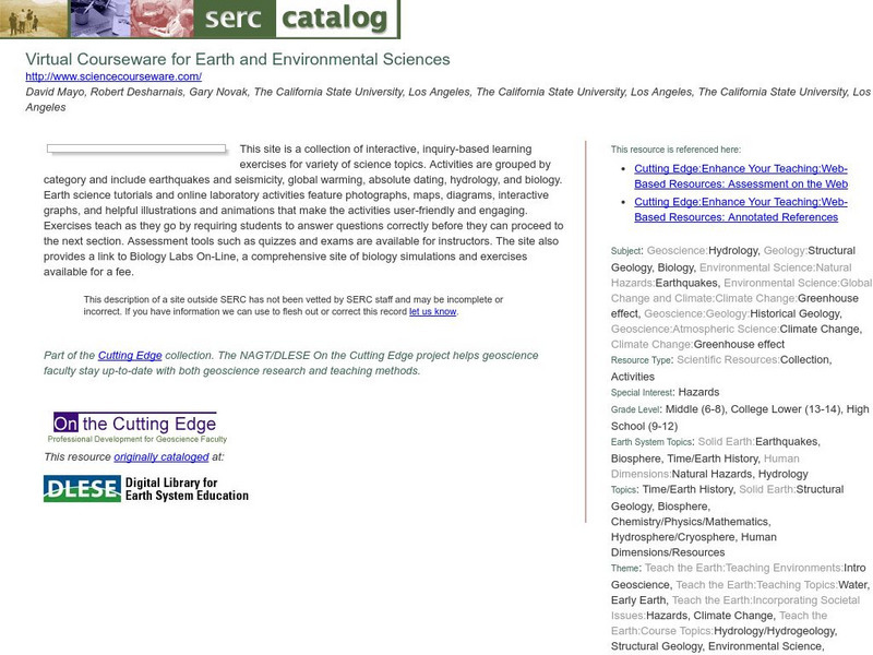 Serc: Virtual Courseware for Earth and Environmental Sciences Website Serc: Virtual Courseware for Earth and Environmental Sciences Website