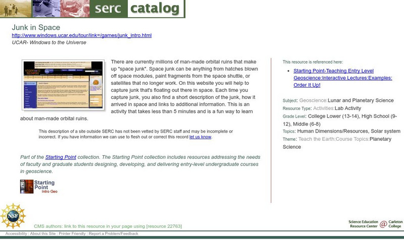 Serc: Junk in Space Interactive Serc: Junk in Space Interactive