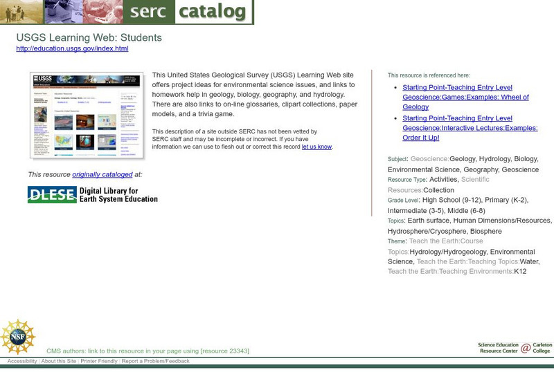 Serc: Usgs Learning Web: Students Website Serc: Usgs Learning Web: Students Website