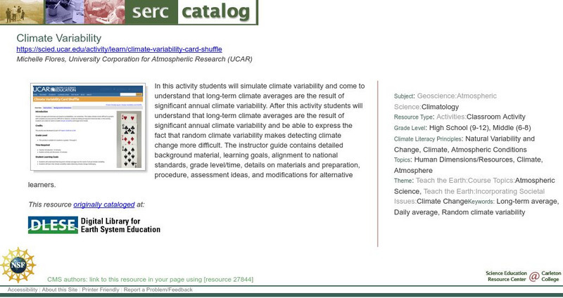 Serc: Climate Variability Lesson Plan