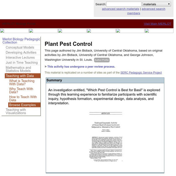 Serc: Plant Pest Control Lesson Plan Serc: Plant Pest Control Lesson Plan