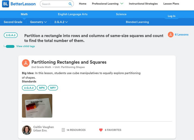Better Lesson: Partitioning Rectangles and Squares Lesson Plan Better Lesson: Partitioning Rectangles and Squares Lesson Plan