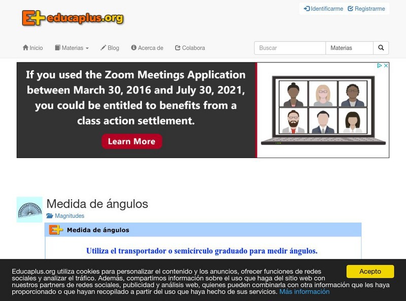 Educaplus: Medida De Angulos [In Spanish] Activity