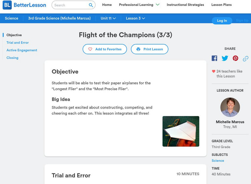Better Lesson: Flight of the Champions (3/3) Lesson Plan Better Lesson: Flight of the Champions (3/3) Lesson Plan