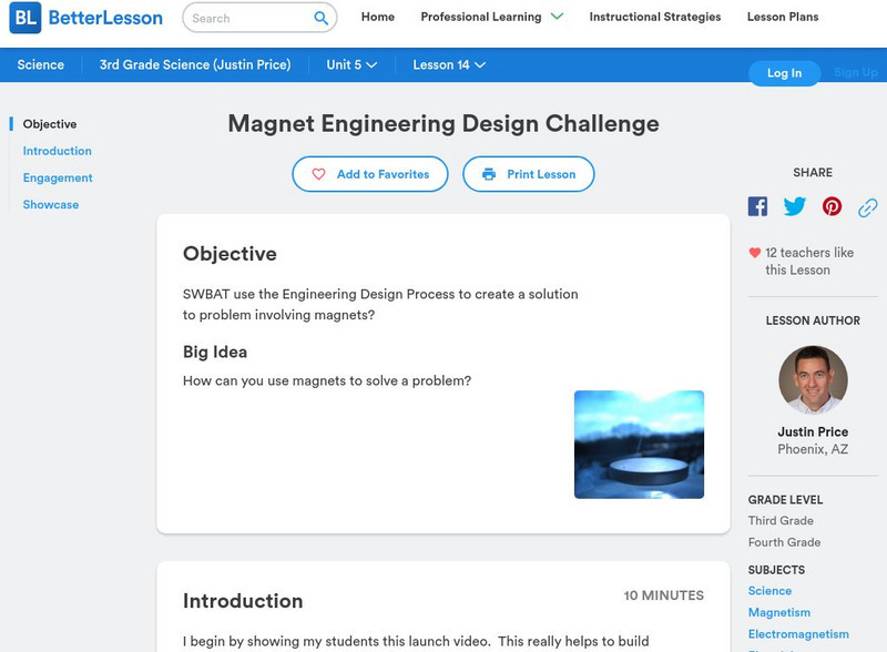 Better Lesson: Magnet Engineering Design Challenge Lesson Plan Better Lesson: Magnet Engineering Design Challenge Lesson Plan