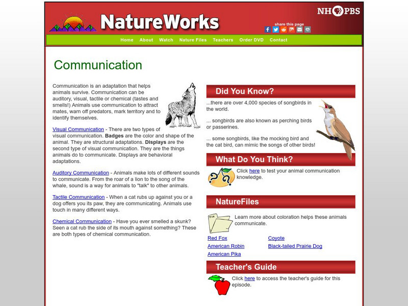 Nh Pbs: Nature Works: Communication Website