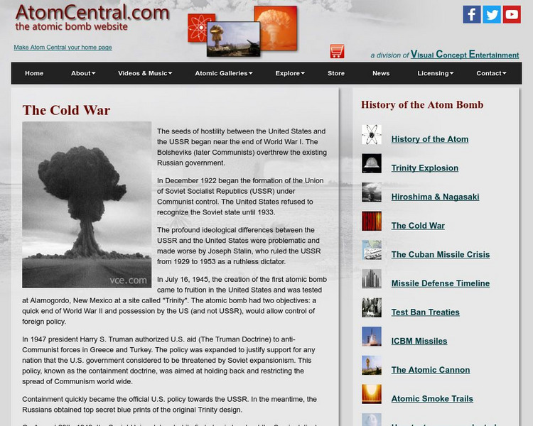 Atom Central: The Cold War Article Atom Central: The Cold War Article