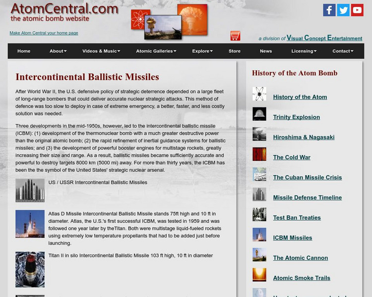 Atom Central: Intercontinental Ballistic Missiles Article Atom Central: Intercontinental Ballistic Missiles Article