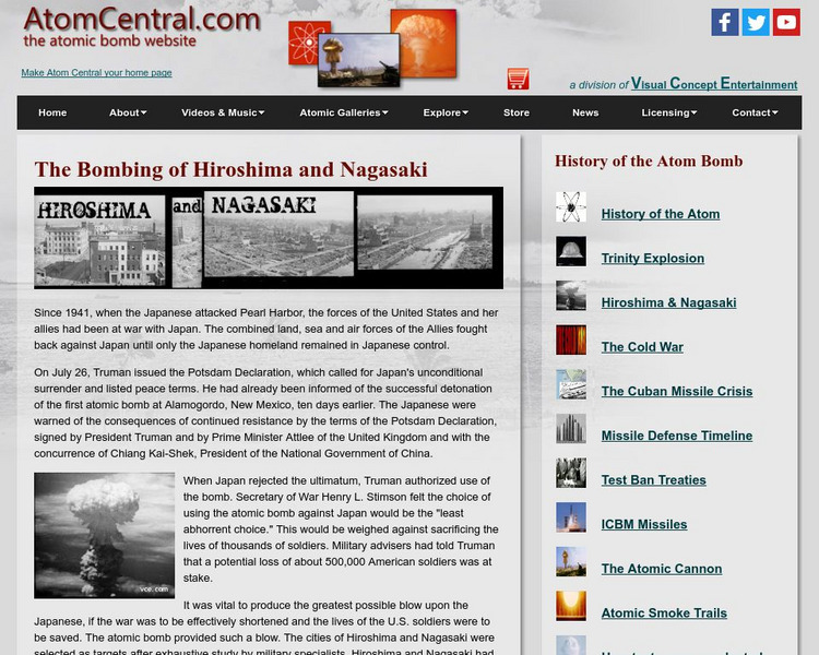 Atom Central: The Bombing of Hiroshima and Nagasaki Article Atom Central: The Bombing of Hiroshima and Nagasaki Article