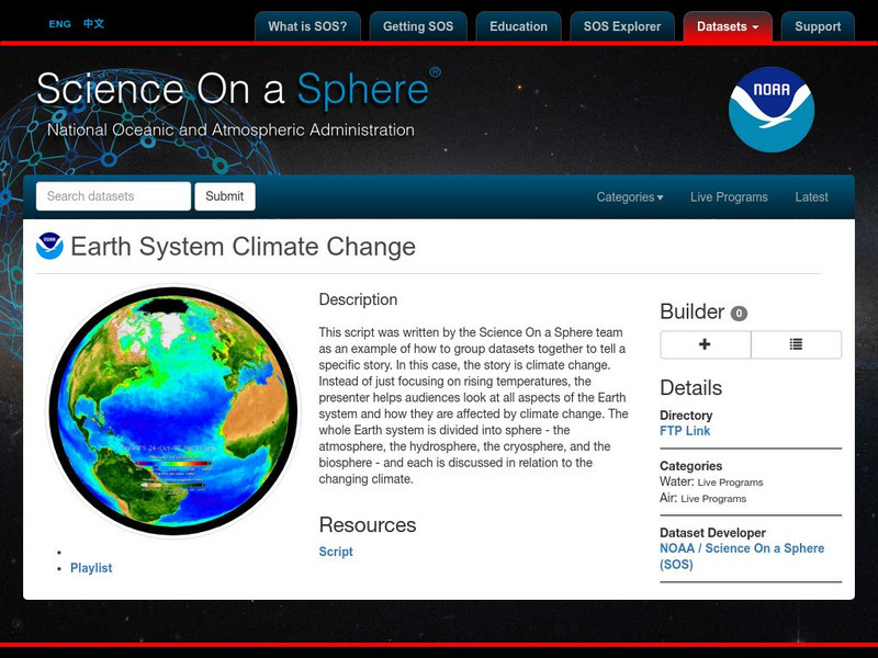 Noaa: Earth System Climate Change Article Noaa: Earth System Climate Change Article