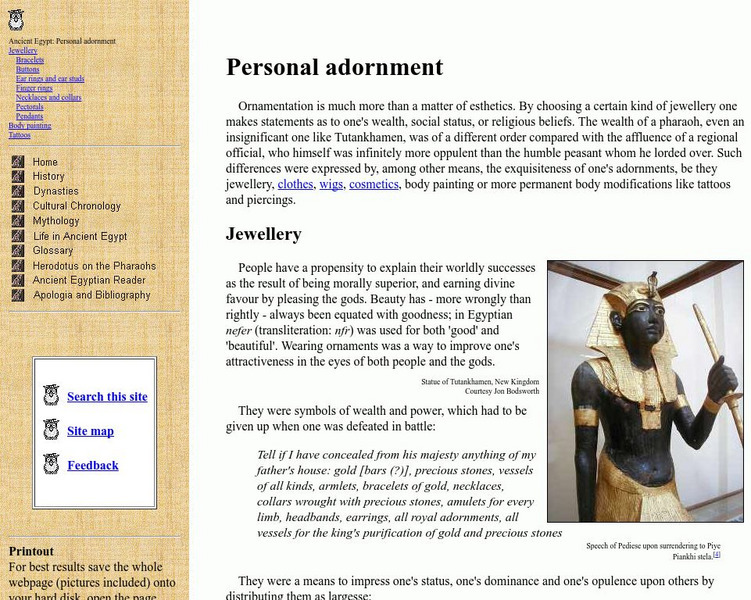 Reshafim: Ancient Egypt: Personal Ornaments Handout Reshafim: Ancient Egypt: Personal Ornaments Handout