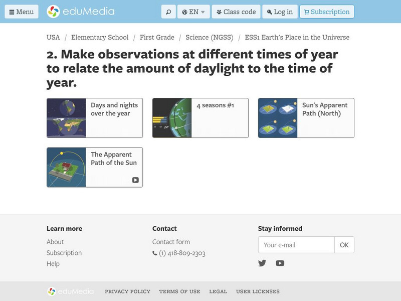 Edu Media: 2. Make Observations at Different Times of Year Website Edu Media: 2. Make Observations at Different Times of Year Website
