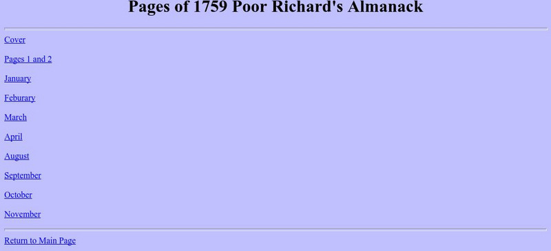 Poor Richard's Almanack, 1759 eBook