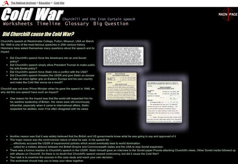 Cold War: Churchill and the Iron Curtain Speech Unit Plan Cold War: Churchill and the Iron Curtain Speech Unit Plan