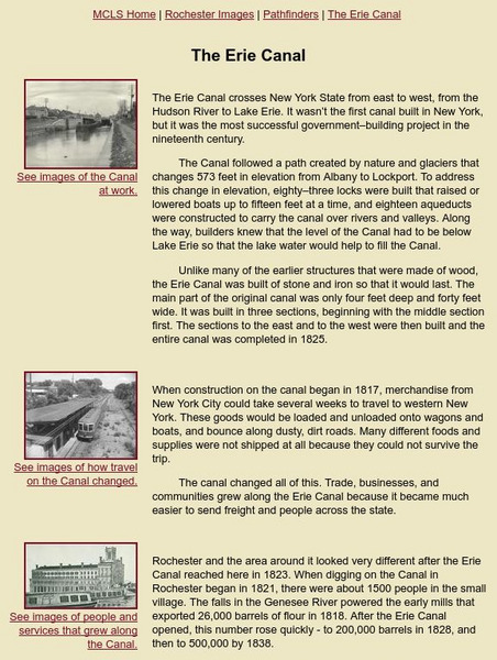 Rochester Images: The Erie Canal Handout Rochester Images: The Erie Canal Handout