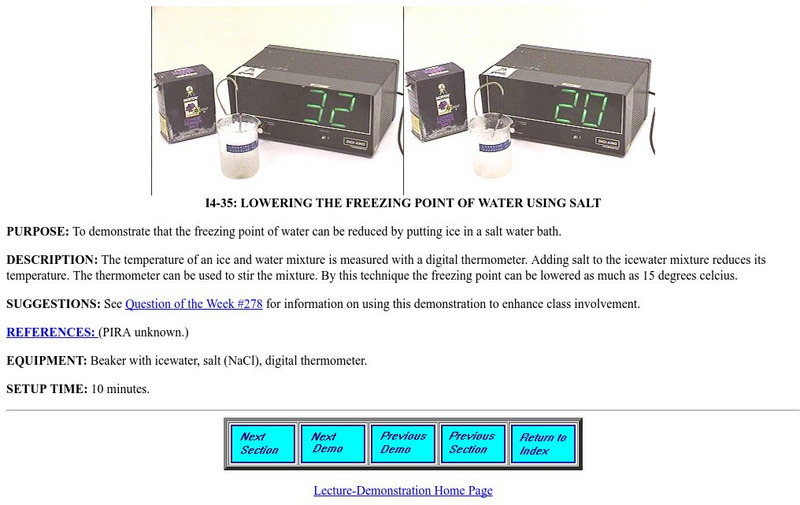 Lowering the Freezing Point of Water Using Salt Activity Lowering the Freezing Point of Water Using Salt Activity